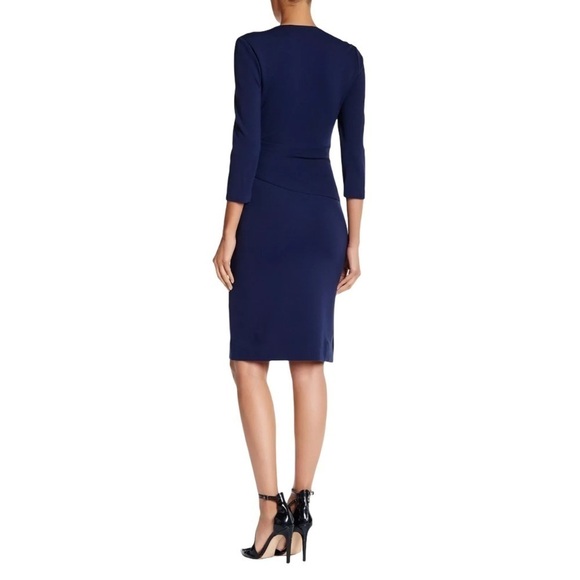 Diane Von Furstenburg Leora Stretch-Crepe Dress Navy Women’s Size 6 - Picture 15 of 16